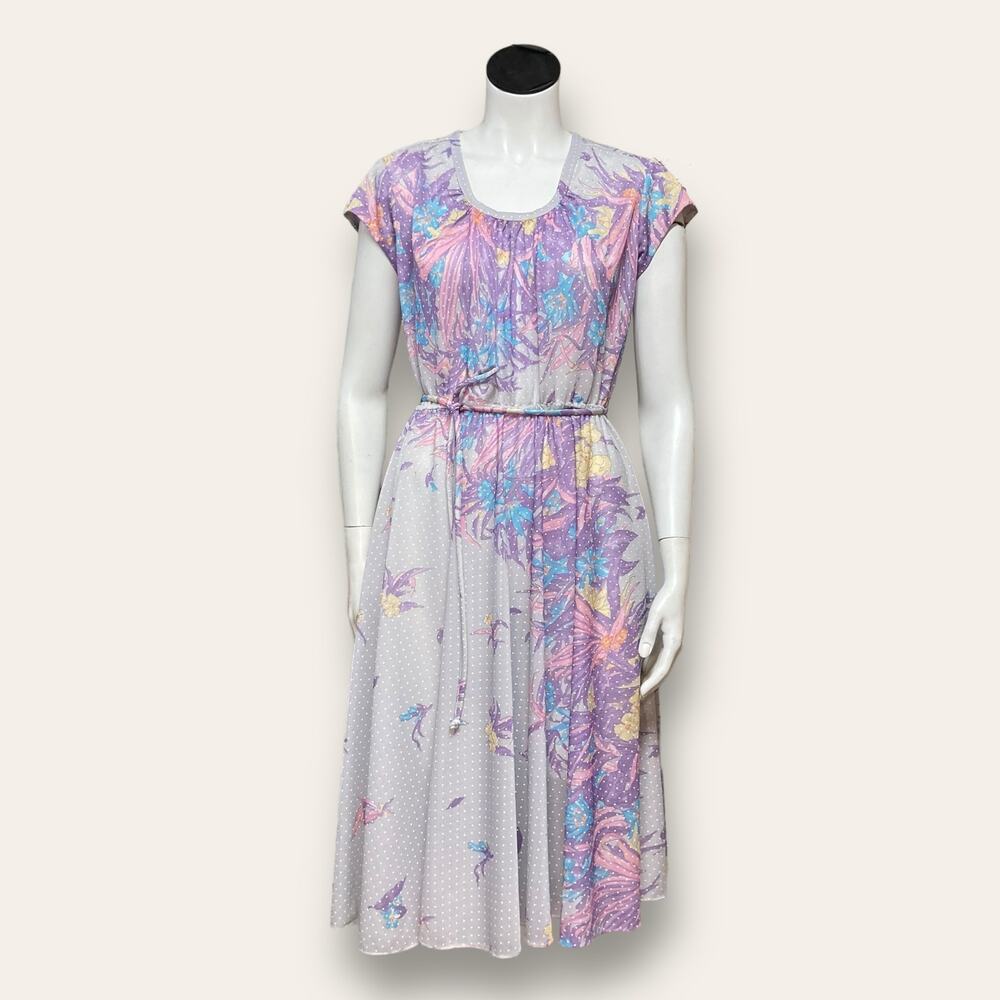 Vintage House Dress Easy Fit W/ Waist Tie size 6
